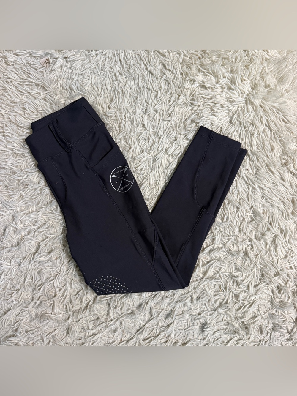 Child’s Size 12R Grey Free Ride Equestrian Knee Patch Horseback Riding Breeches